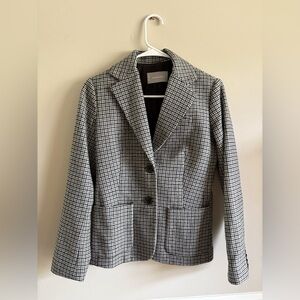 Cropped Everlane wool checked blazer 0